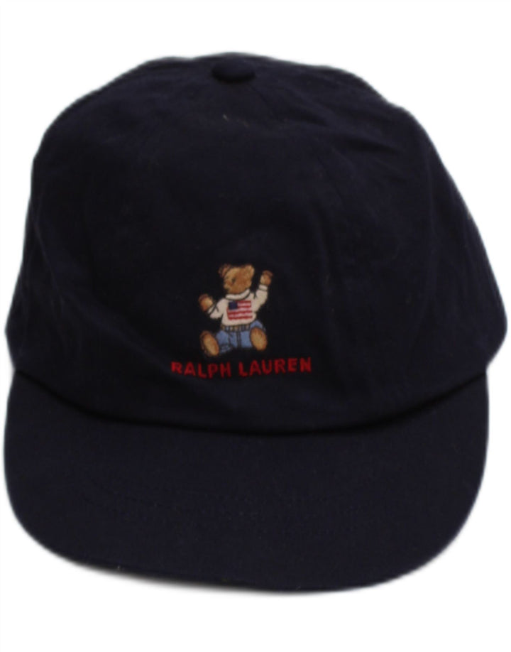 Ralph Lauren Boys Graphic Baseball Cap One Size Navy Blue Cotton