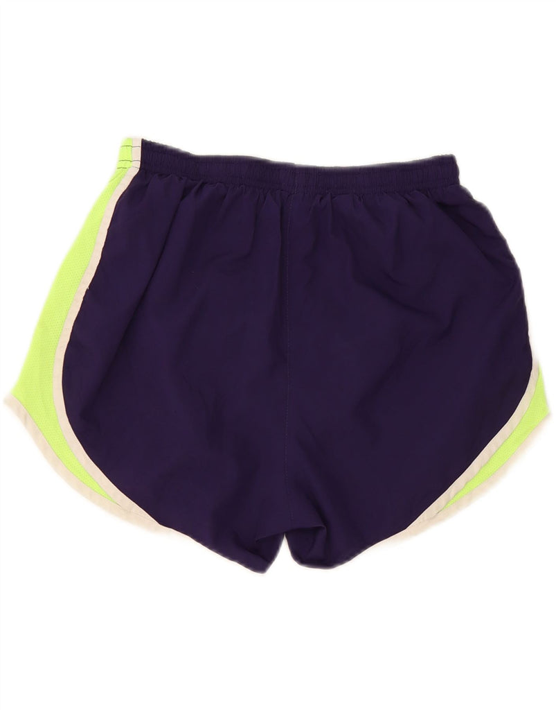 NIKE Womens Dri Fit Sport Shorts UK 8 Small  Purple Colourblock Polyester Vintage Nike and Second-Hand Nike from Messina Hembry 