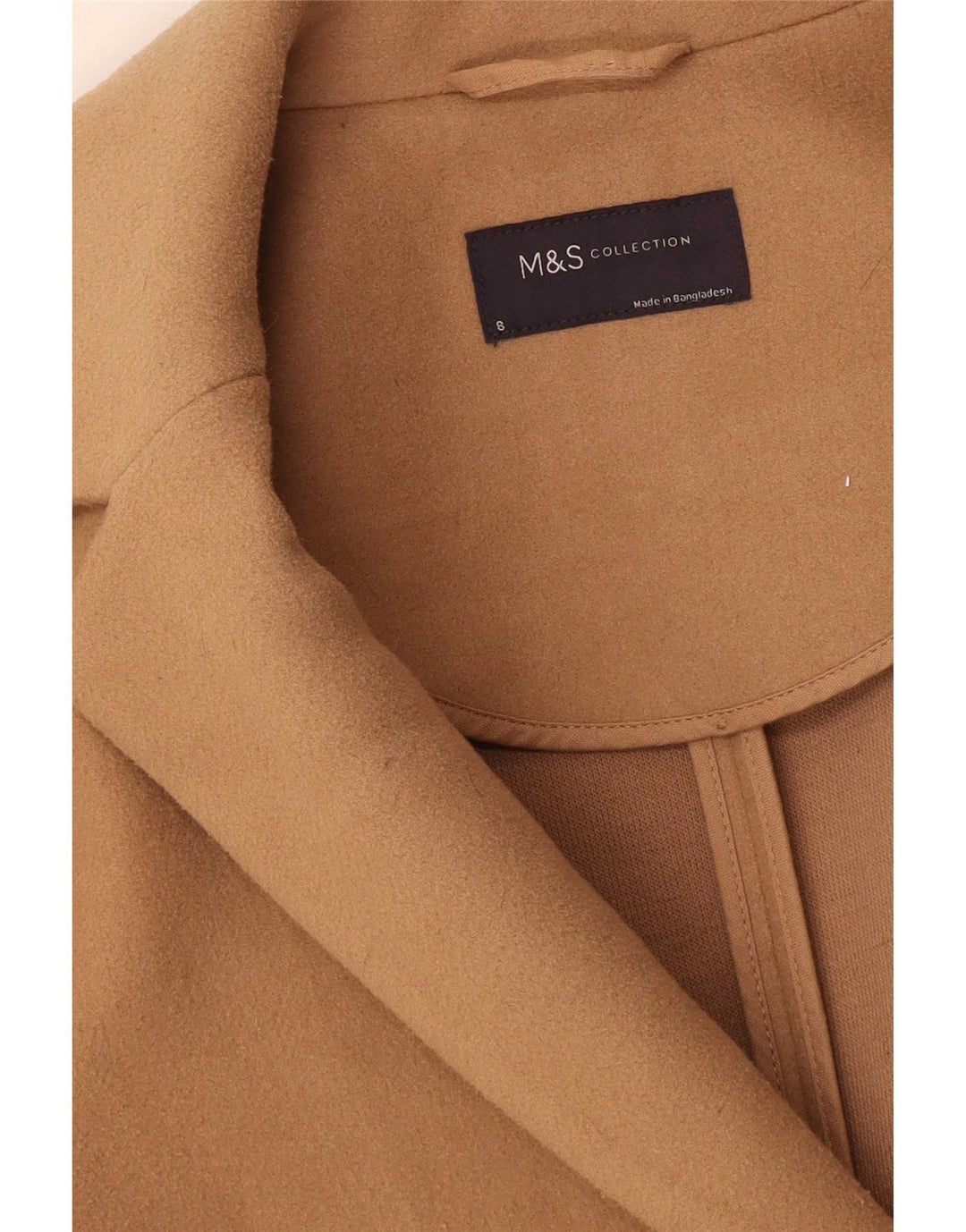 Marks & Spencer Womens Overcoat UK 8 Small Beige