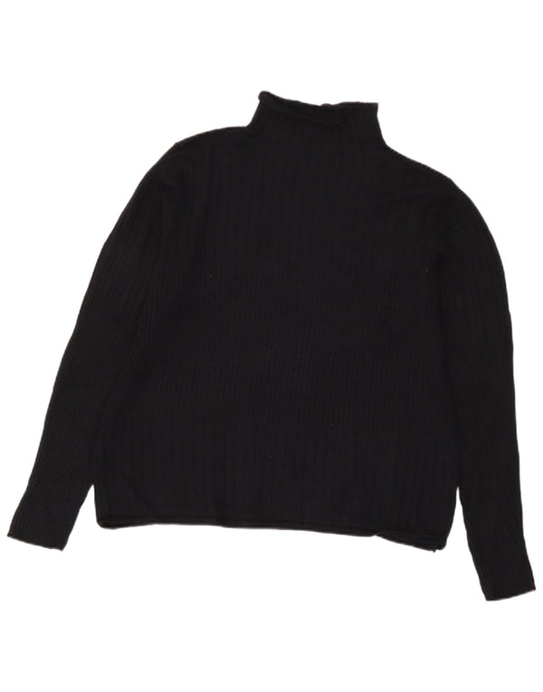 Marks & Spencer Womens Roll Neck Jumper Sweater UK 18 XL Black Viscose