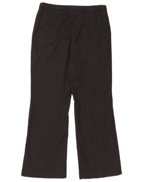 Marks & Spencer Womens Wide Leg Casual Trousers UK 12 Medium W30 L30 Black