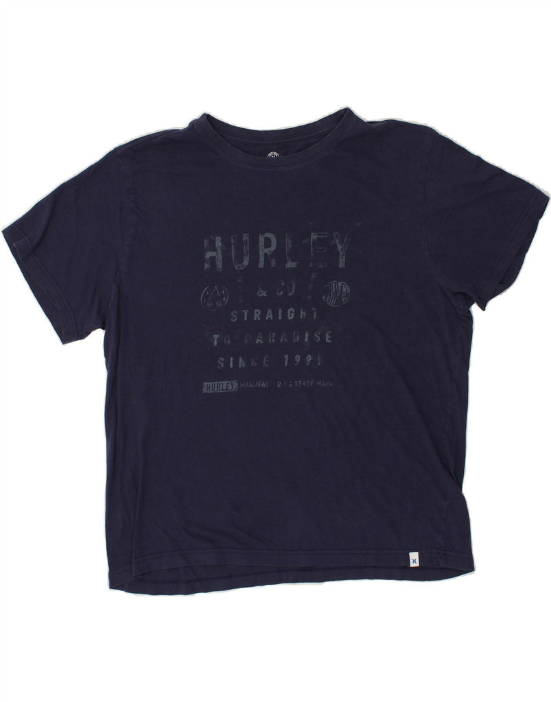 HURLEY Mens Graphic T-Shirt Top XL Navy Blue Cotton | Vintage Hurley | Thrift | Second-Hand Hurley | Used Clothing | Messina Hembry 