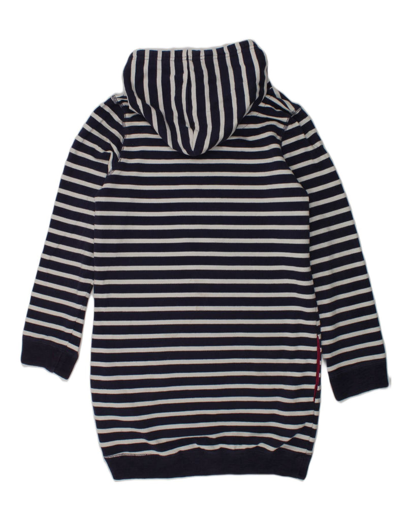 JOULES Girls Hooded Sweatshirt Jumper Dress 11-12 Years Navy Blue Striped | Vintage Joules | Thrift | Second-Hand Joules | Used Clothing | Messina Hembry 