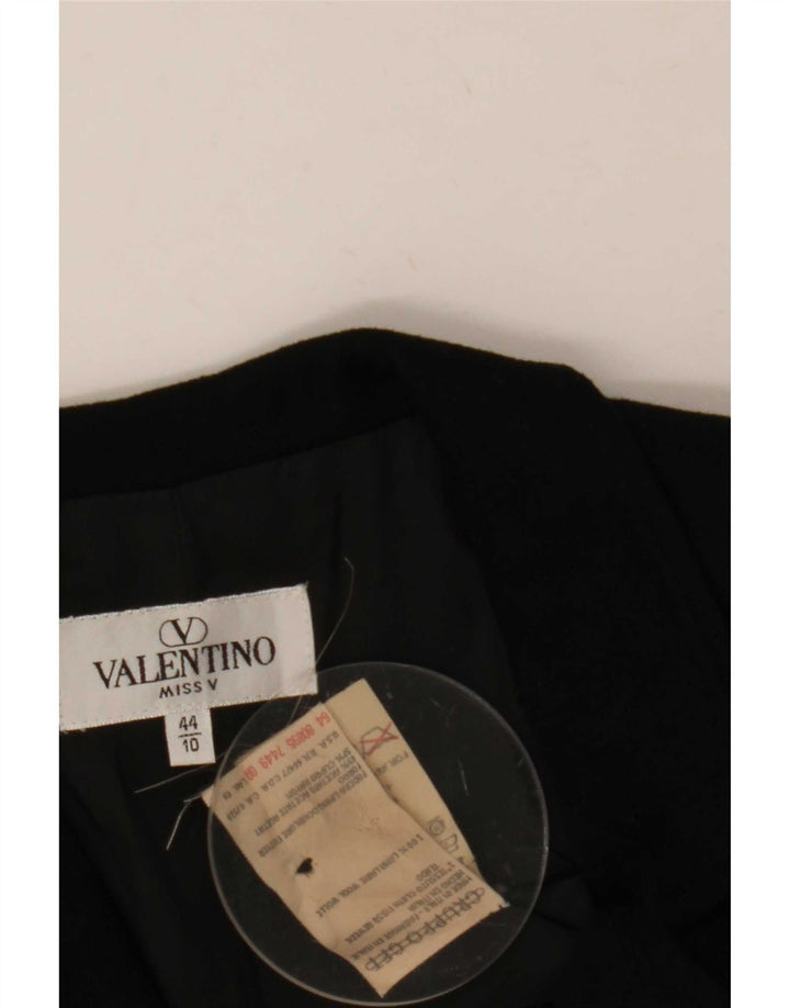 Valentino Womens 4 Button Blazer Jacket IT 44 Medium Black Wool