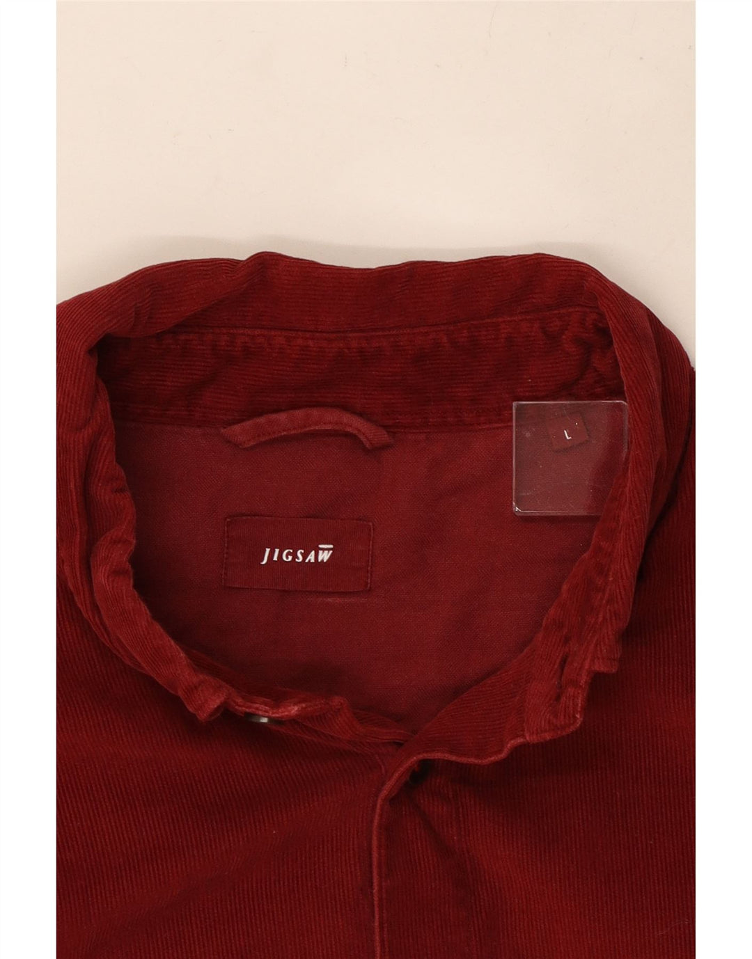 JIGSAW Mens Corduroy Shirt Large Red Cotton