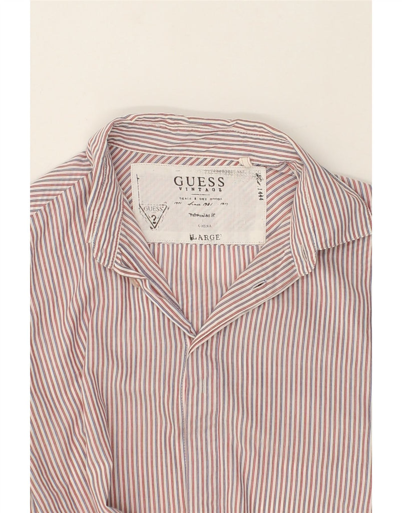 GUESS Mens Shirt Large Multicoloured Striped Cotton | Vintage Guess | Thrift | Second-Hand Guess | Used Clothing | Messina Hembry 