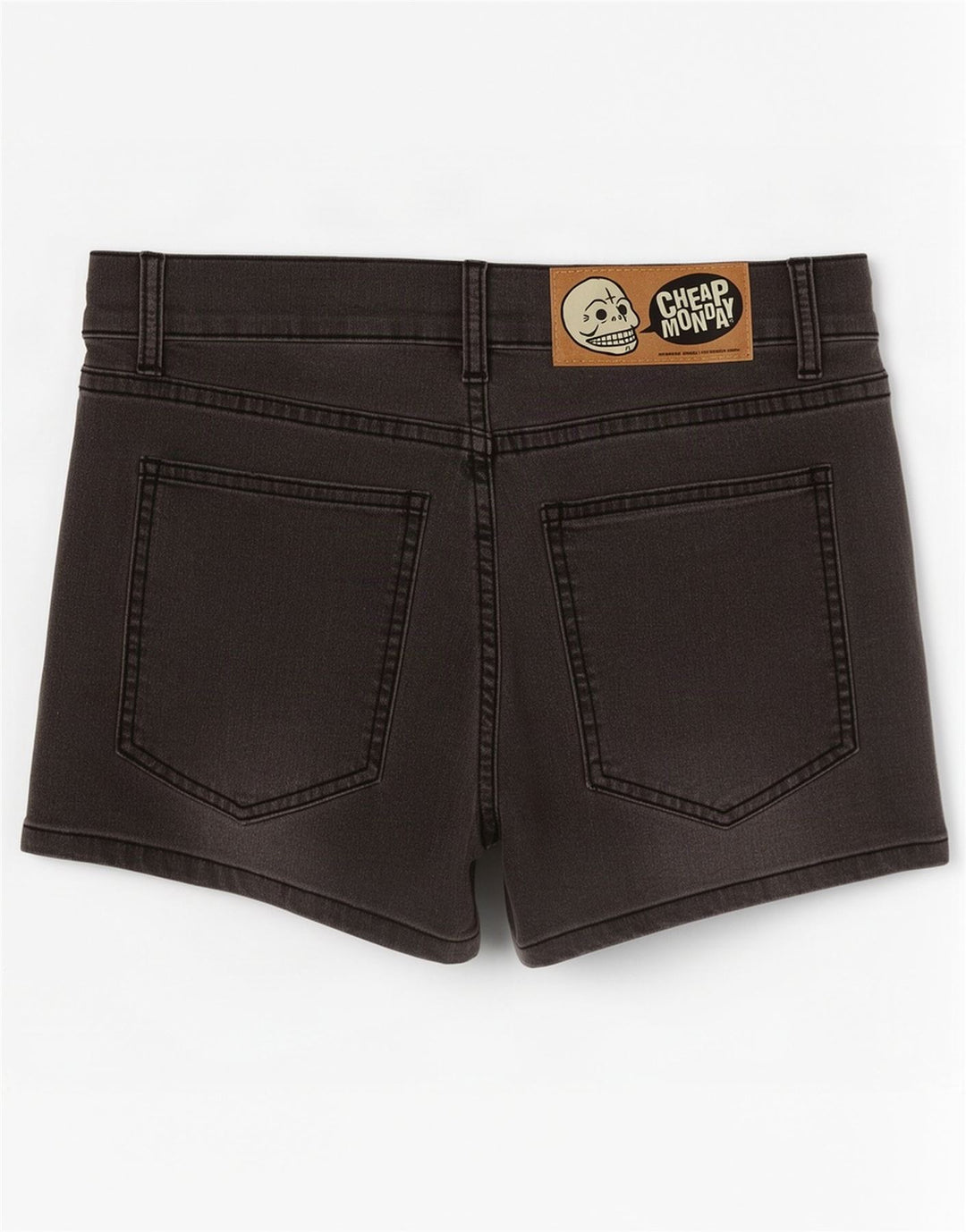 Cheap Monday Womens Denim Shorts W30 Medium Grey Cotton