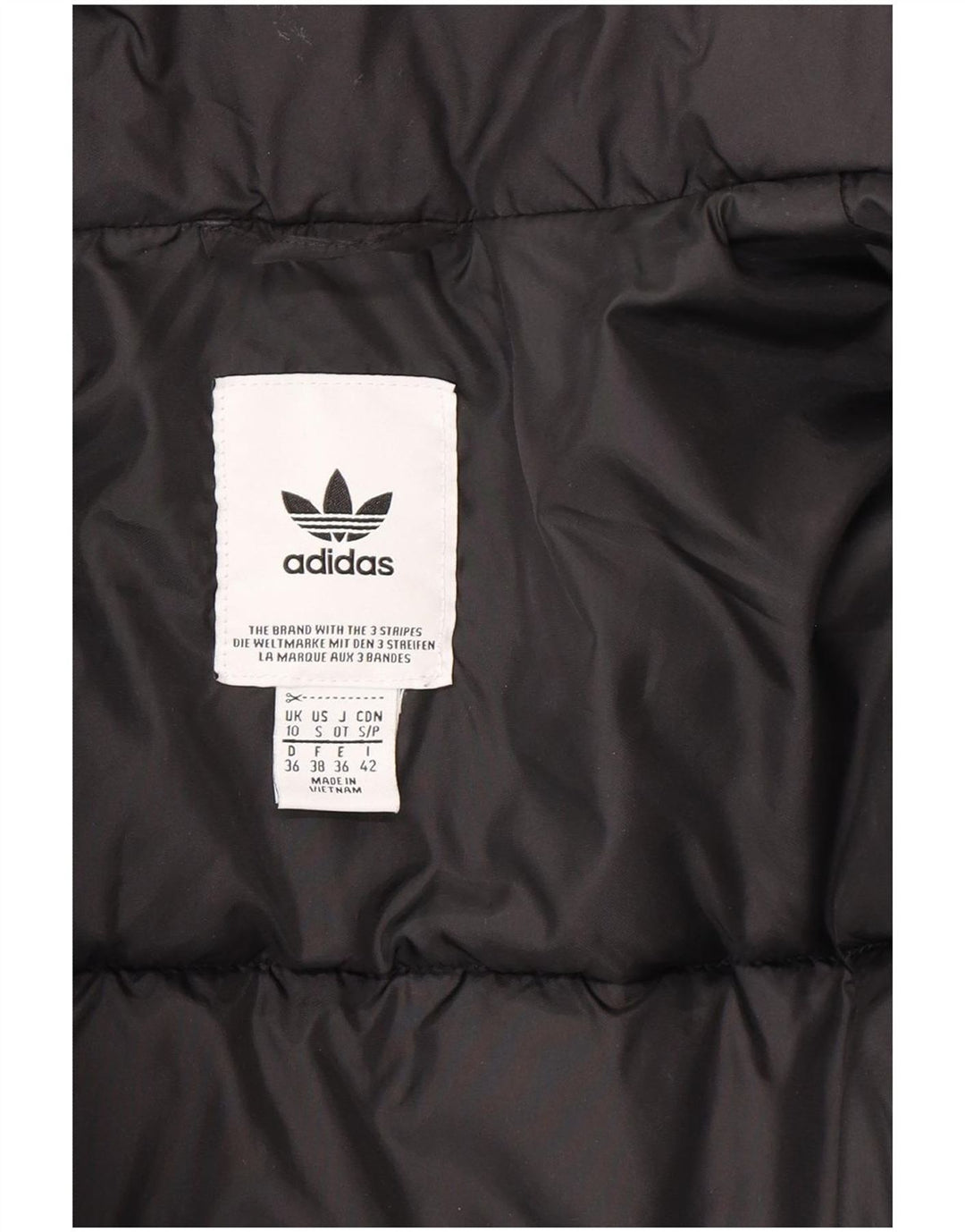Adidas Womens Oversized Padded Jacket UK 10 Small Black Polyester