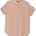 Zara Mens Short Sleeve Slim Fit Shirt Large Pink