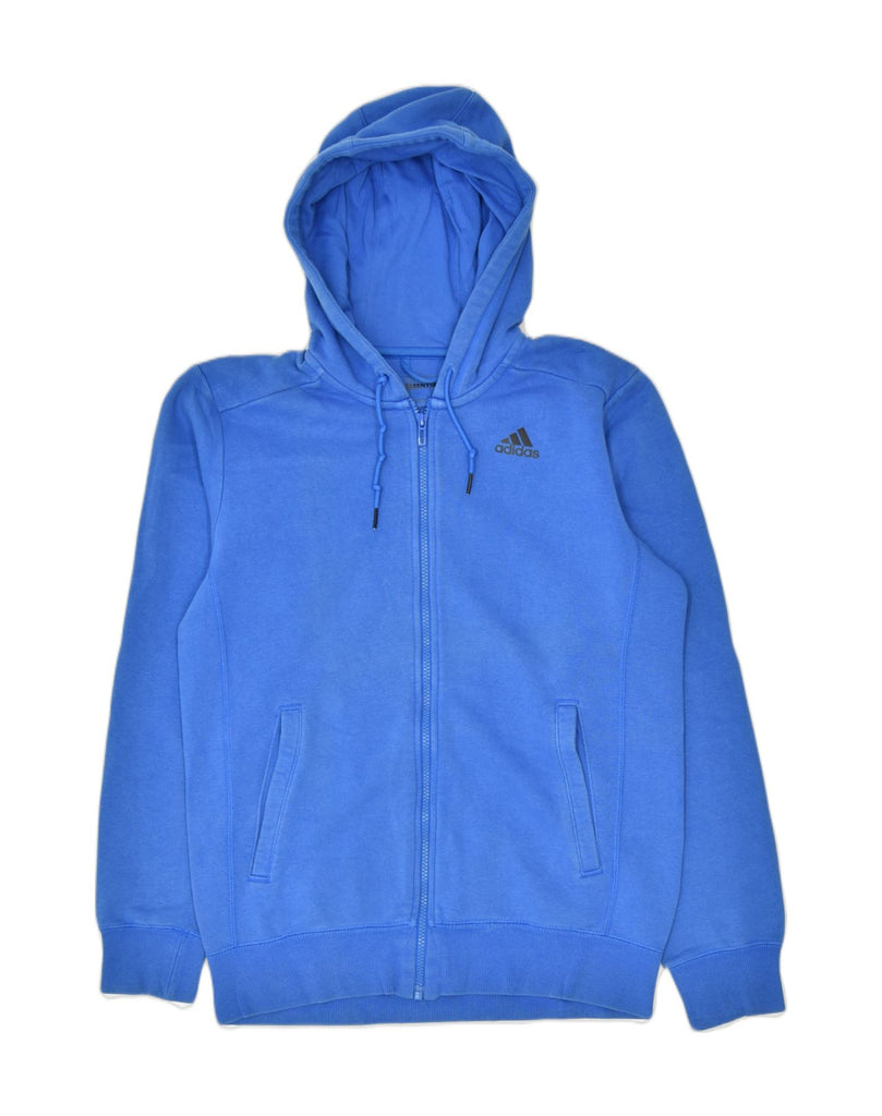 ADIDAS Mens Zip Hoodie Sweater Small Blue Cotton | Vintage | Thrift | Second-Hand | Used Clothing | Messina Hembry 