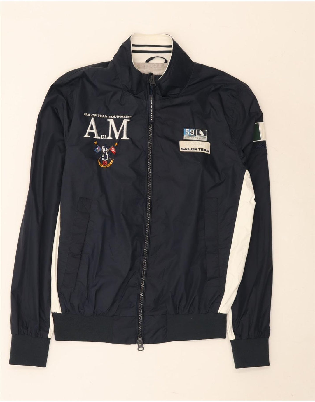 Armata Di Mare Mens Tracksuit Top Jacket IT 46 Small Navy Blue Colourblock