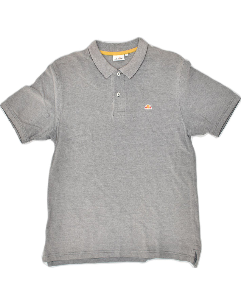 ELLESSE Mens Slim Polo Shirt Large Grey Cotton | Vintage Ellesse | Thrift | Second-Hand Ellesse | Used Clothing | Messina Hembry 