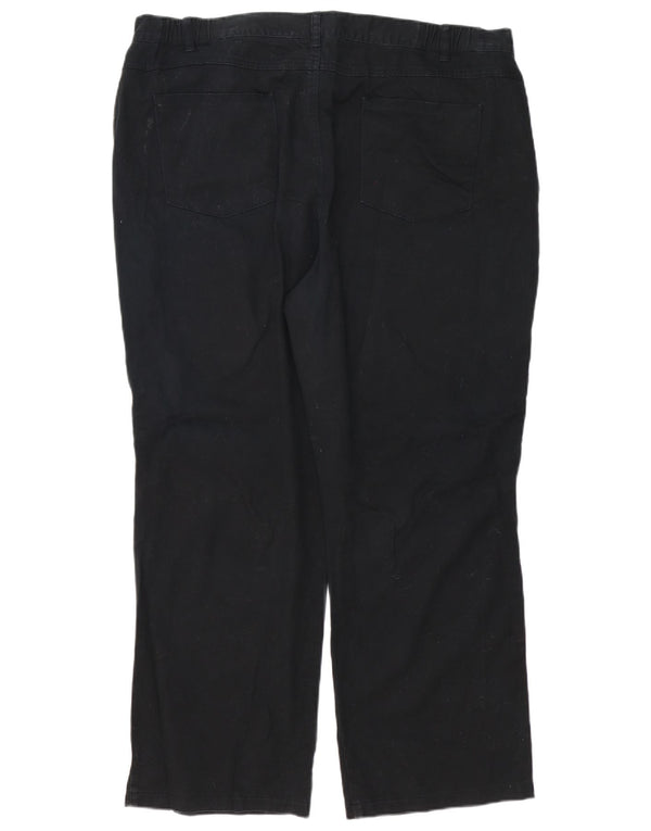Marks & Spencer Womens Straight Casual Trousers UK 22 3XL W42 L29 Black