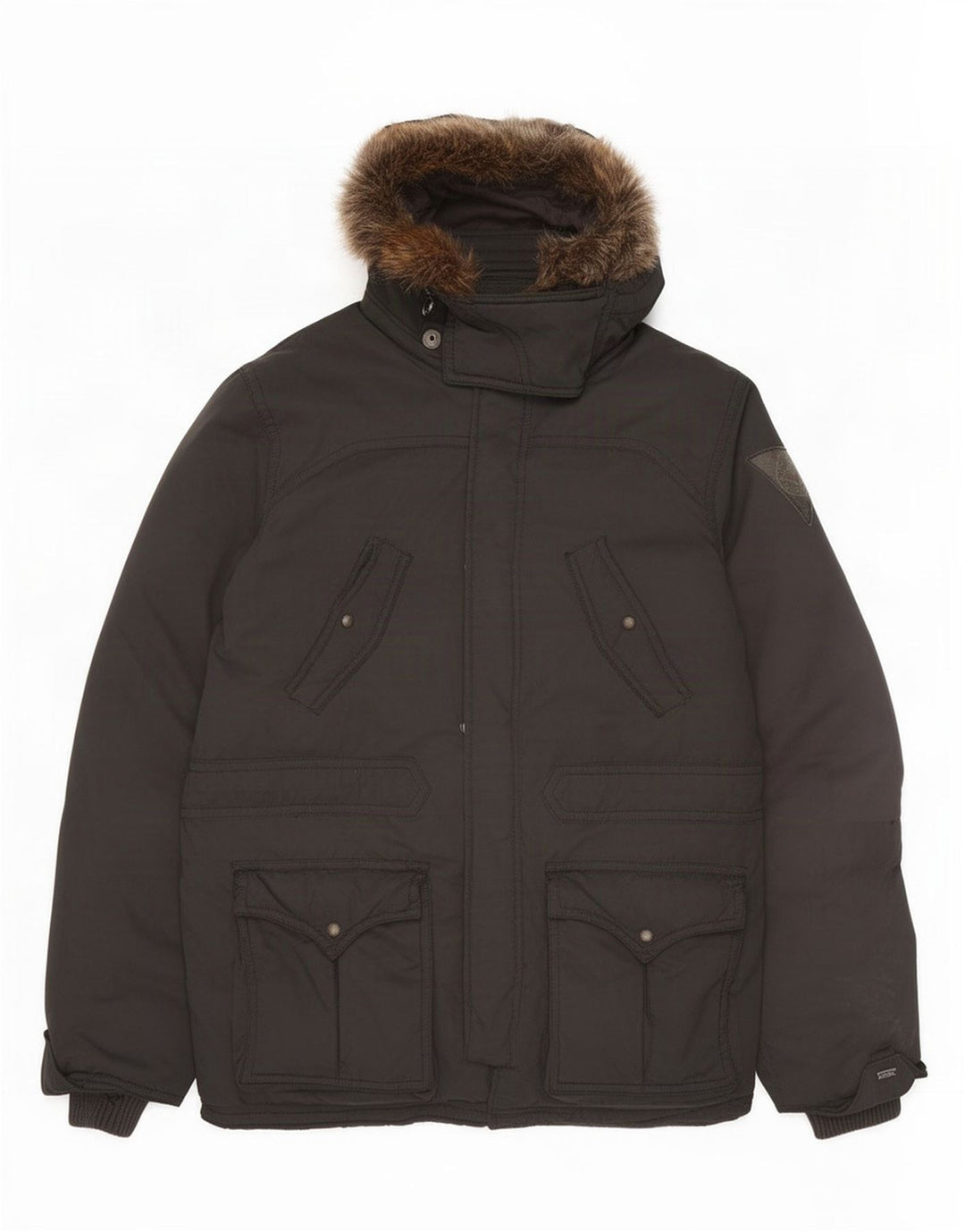 Levi's Mens Hooded Padded Coat UK 42 XL Black Polyester