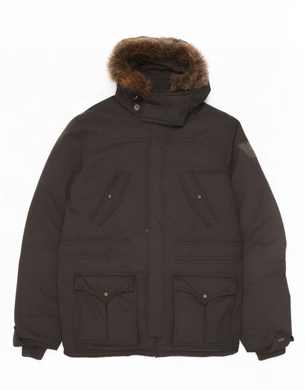 Levi's Mens Hooded Padded Coat UK 42 XL Black Polyester