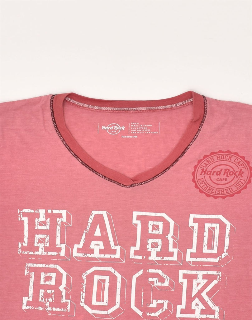 HARD ROCK CAFE Womens Hollywood Graphic T-Shirt Top Small Pink Cotton | Vintage Hard Rock Cafe | Thrift | Second-Hand Hard Rock Cafe | Used Clothing | Messina Hembry 