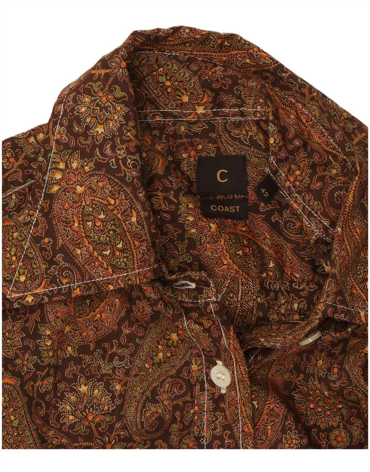Coast Womens Shirt IT 42 Medium Brown Paisley