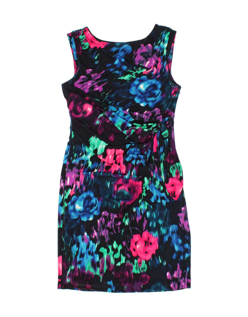 COAST Womens Sleeveless Sheath Dress UK 12 Medium Black Floral Polyester Vintage Coast and Second-Hand Coast from Messina Hembry 