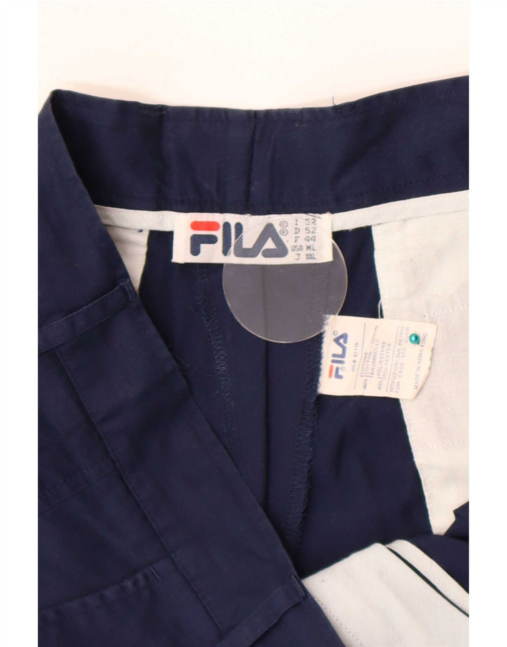 Fila Womens Chino Shorts W34 Large Navy Blue Cotton
