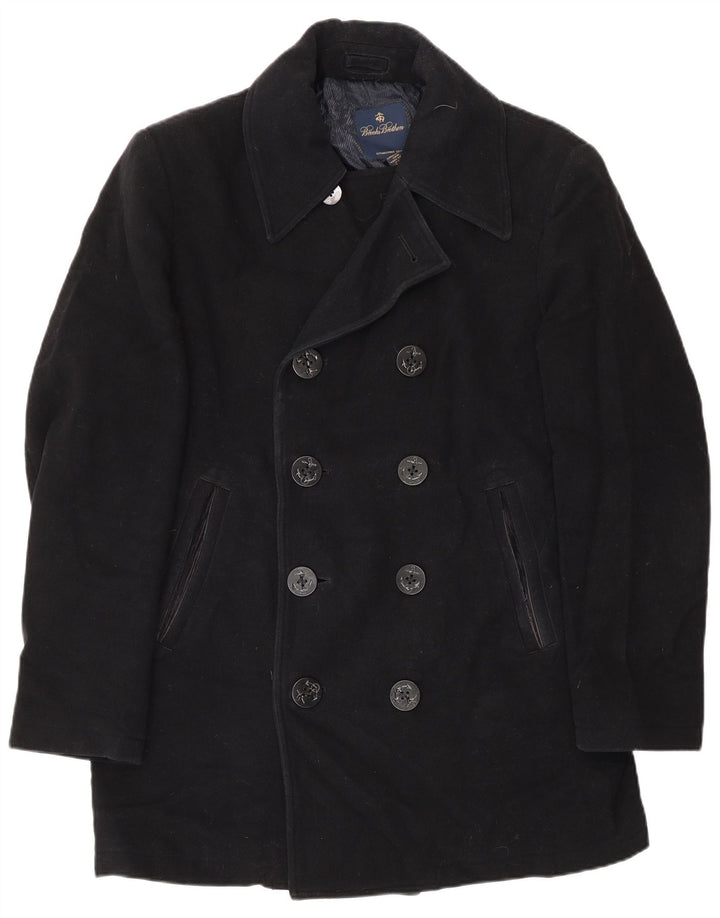 Brooks Brothers Mens Pea Coat UK 38 Medium Black Wool
