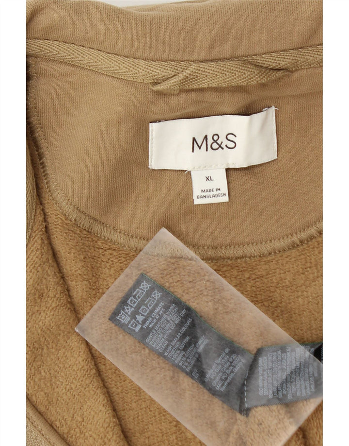 Marks & Spencer Mens Tracksuit Top Jacket XL Beige Cotton