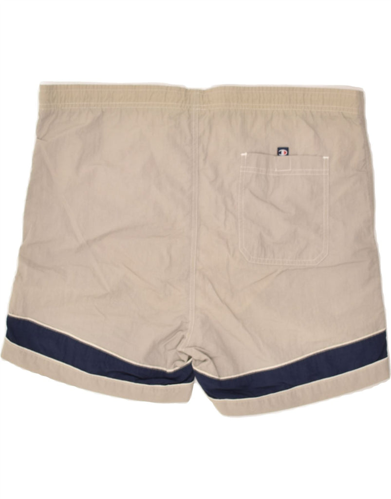 CHAMPION Mens Sport Shorts Large Beige Polyester | Vintage Champion | Thrift | Second-Hand Champion | Used Clothing | Messina Hembry 