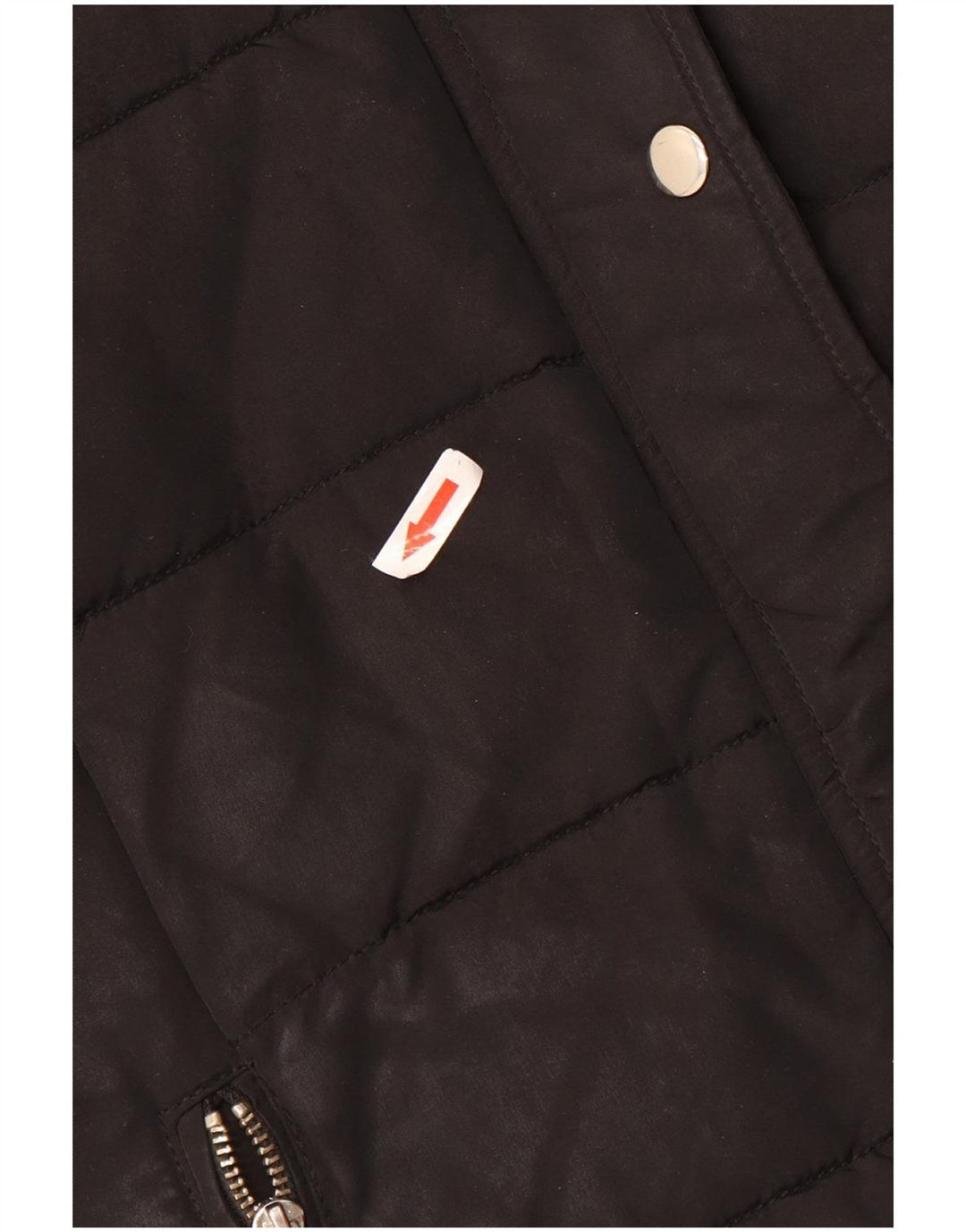 Topshop Womens Hooded Padded Jacket UK 12 Medium Black Polyester