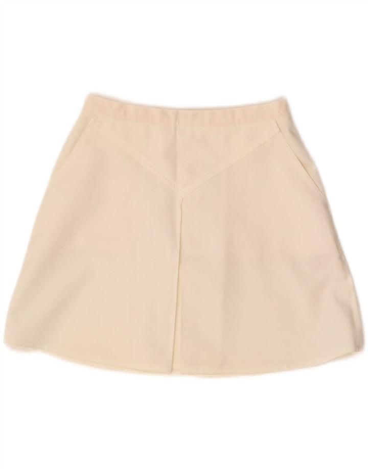 Vintage Womens High Waist Mini Skirt IT 46 Large W26 White