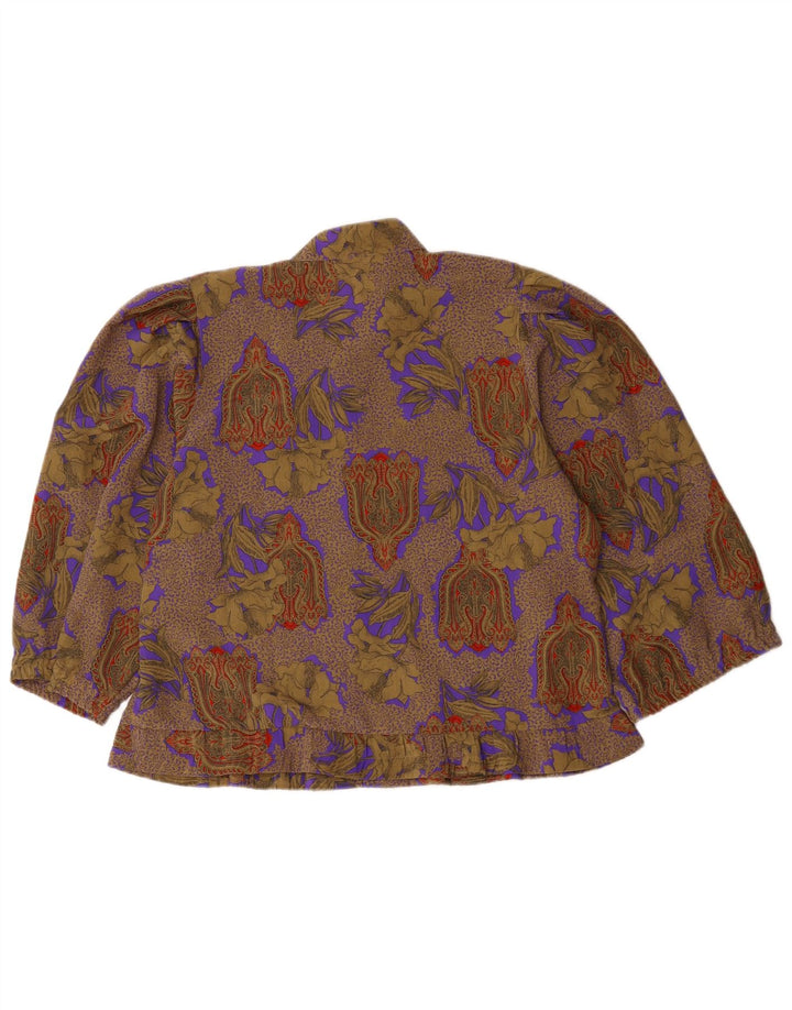 Sommermann Womens 3/4 Sleeve Shirt Blouse EU 40 Medium Brown Paisley