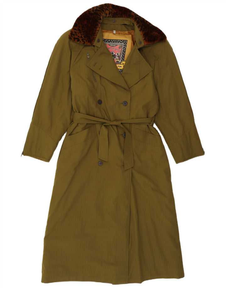 Eskimo Womens Double Breasted Coat UK 12 Medium Green Polyester Classic