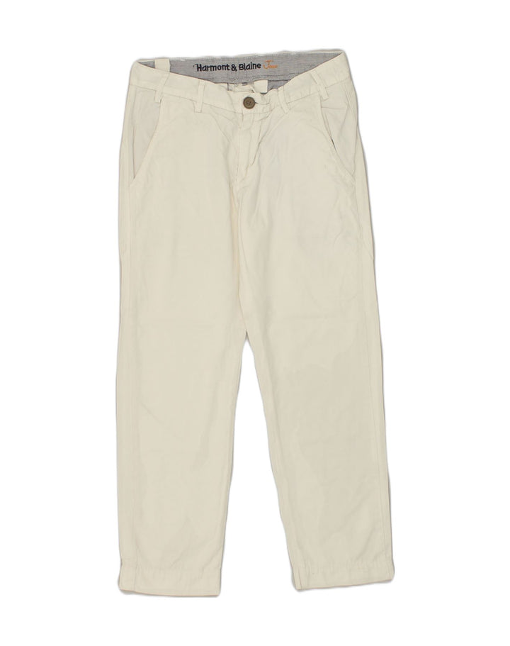 HARMONT & BLAINE Womens Cropped Trousers IT 44 Medium W30 L25 White Cotton | Vintage Harmont & Blaine | Thrift | Second-Hand Harmont & Blaine | Used Clothing | Messina Hembry 