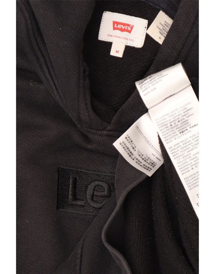 Levi's Mens Graphic Hoodie Jumper Medium Black Cotton
