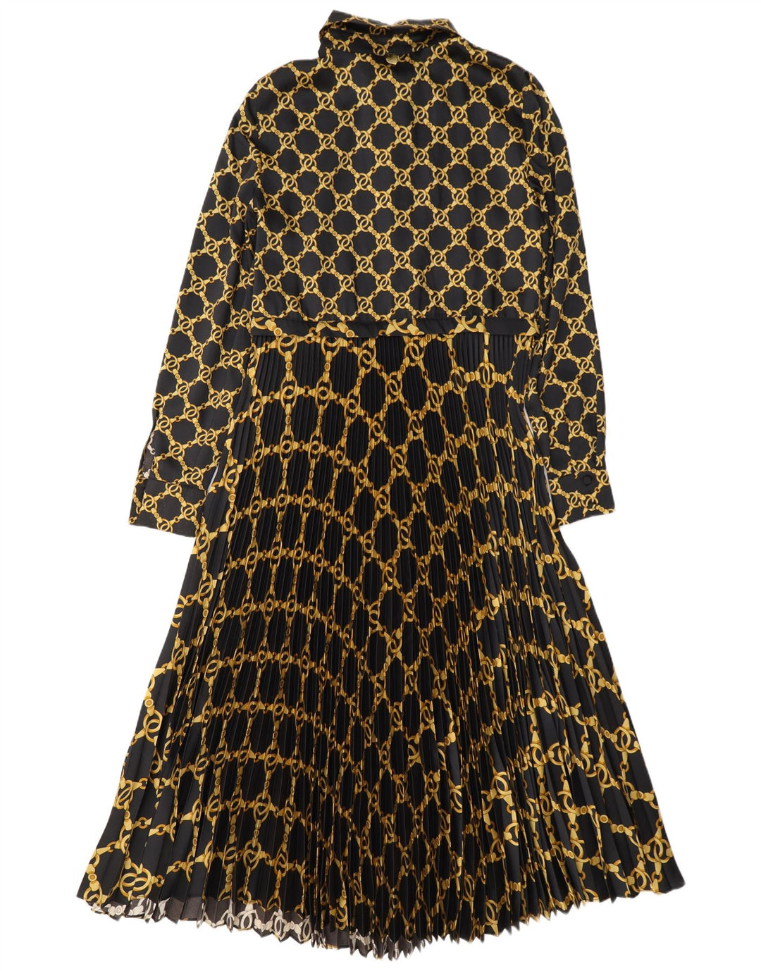 Twinset Womens Abstract Pattern Long Sleeve Maxi Dress UK 14 Medium Black