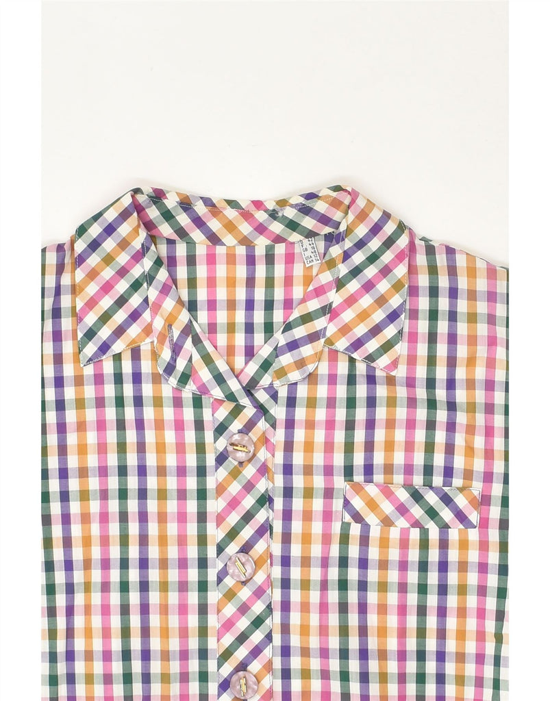 VINTAGE Womens Short Sleeve Shirt UK 16 Large Multicoloured Gingham | Vintage Vintage | Thrift | Second-Hand Vintage | Used Clothing | Messina Hembry 