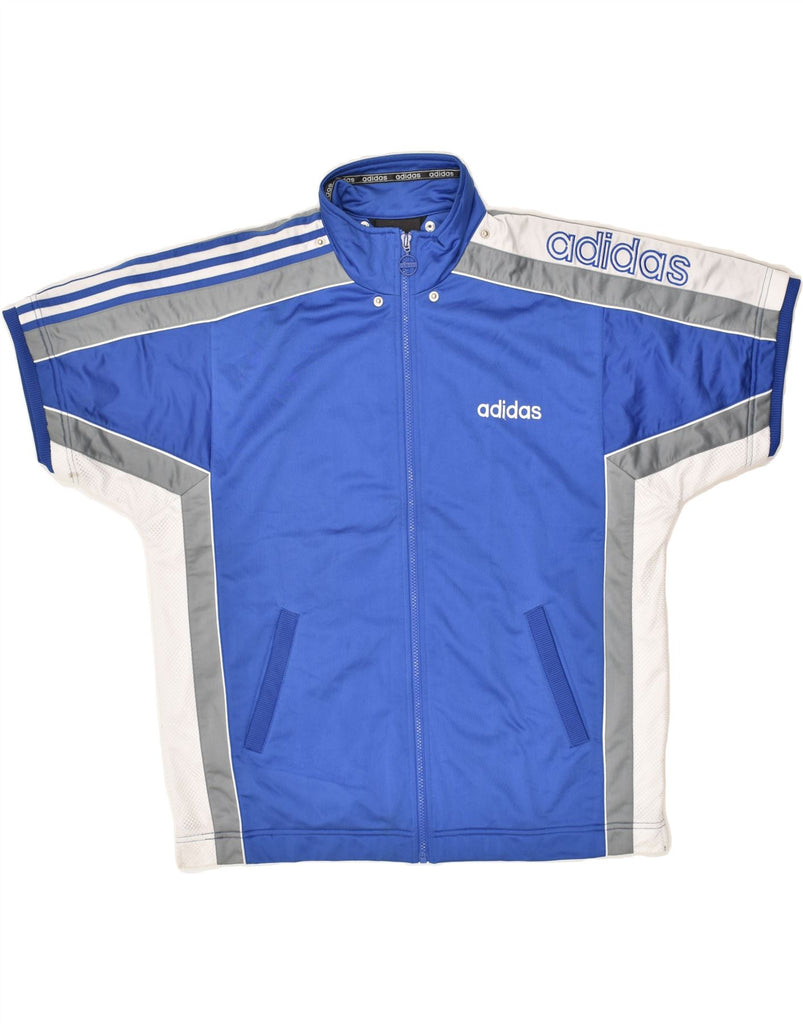 ADIDAS Mens Short Sleeve Tracksuit Top Jacket UK 34/36 Small Blue | Vintage Adidas | Thrift | Second-Hand Adidas | Used Clothing | Messina Hembry 