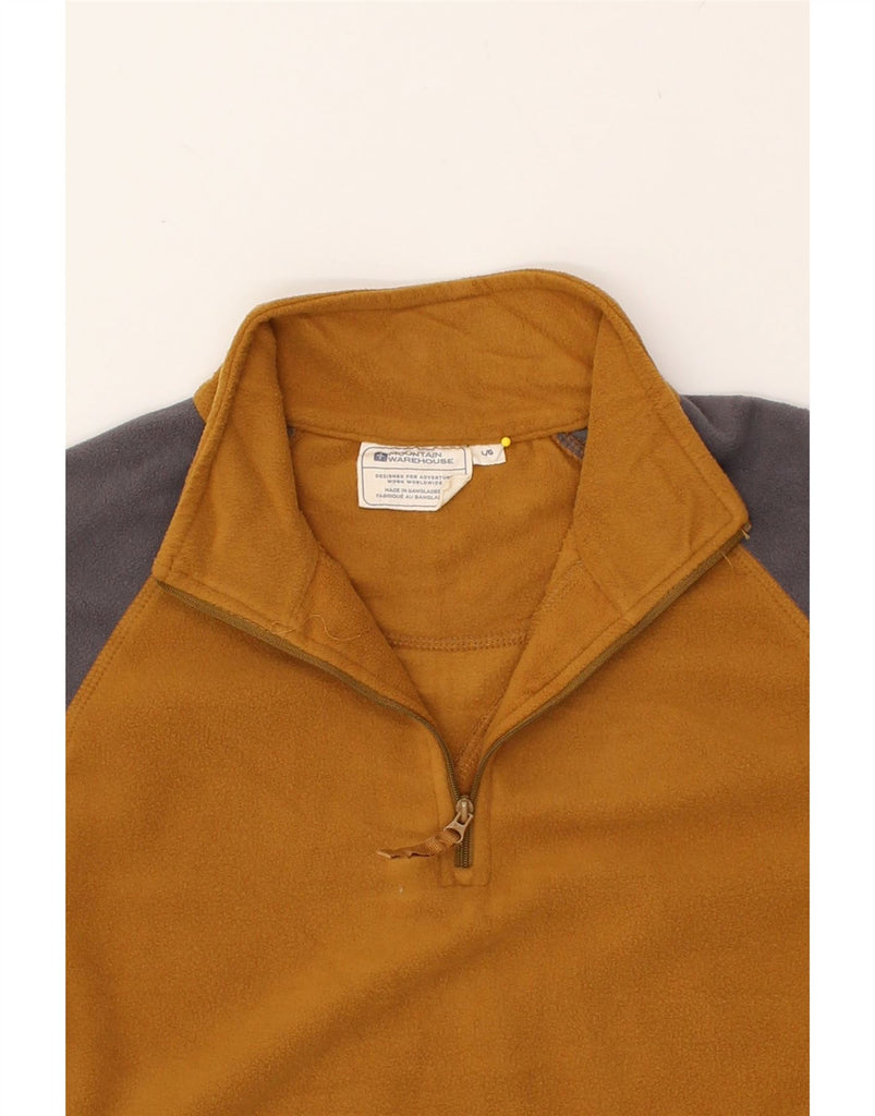 MOUNTAIN WAREHOUSE Mens Zip Neck Fleece Jumper Large Brown Colourblock | Vintage Mountain Warehouse | Thrift | Second-Hand Mountain Warehouse | Used Clothing | Messina Hembry 