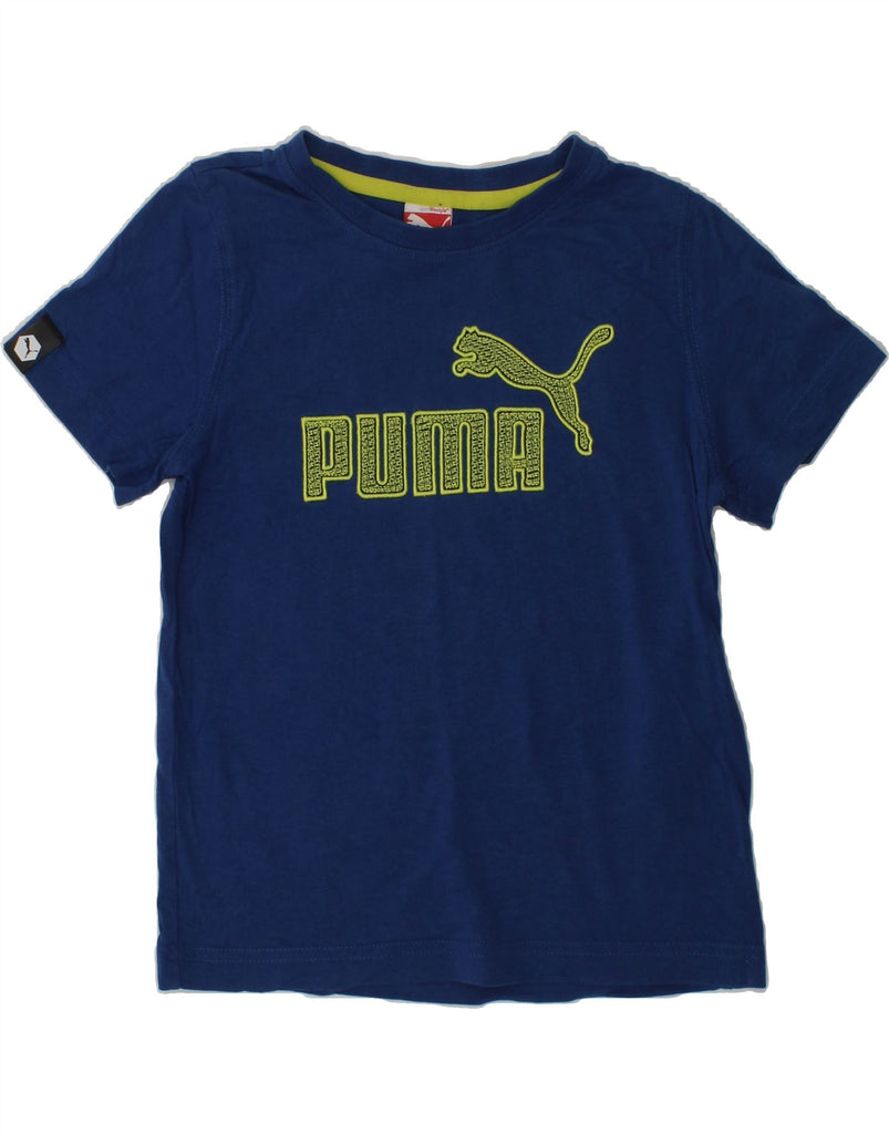 PUMA Boys Graphic T-Shirt Top 7-8 Years Blue | Vintage Puma | Thrift | Second-Hand Puma | Used Clothing | Messina Hembry 