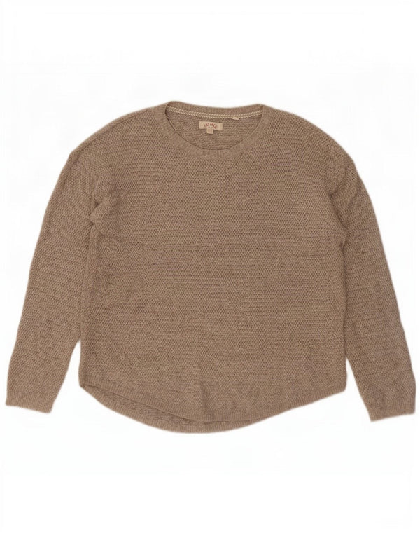 Fat Face Womens Boat Neck Jumper Sweater UK 14 Large Grey Cotton