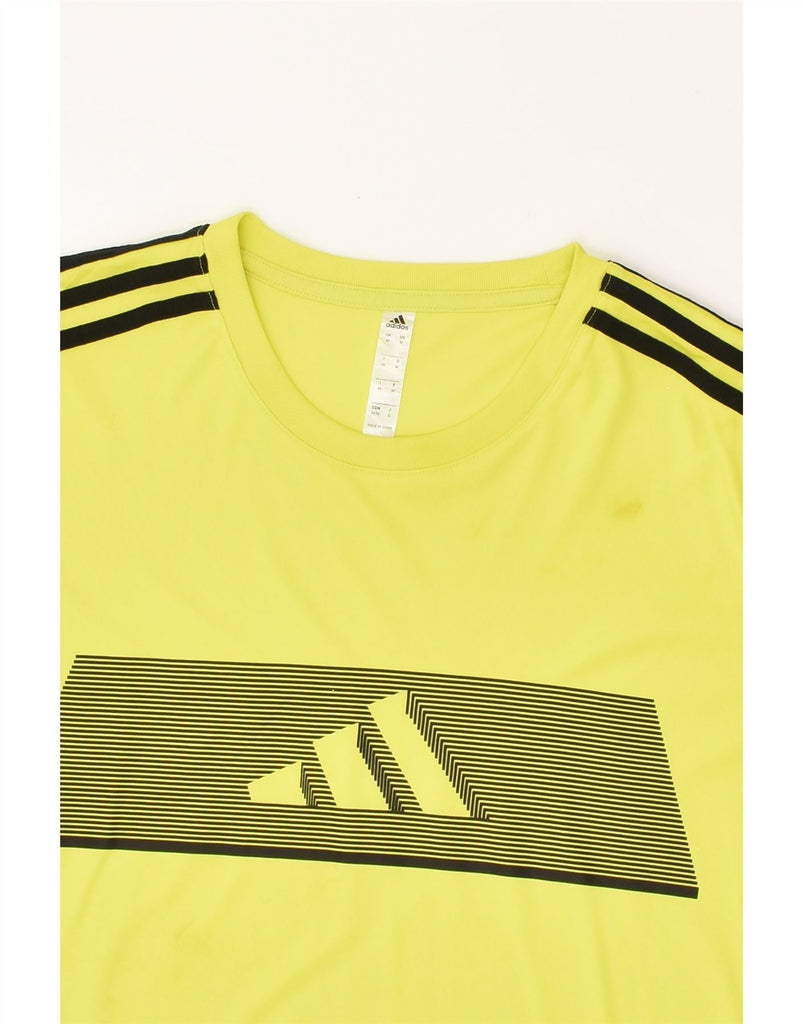 ADIDAS Mens Graphic T-Shirt Top Medium Yellow Polyester | Vintage Adidas | Thrift | Second-Hand Adidas | Used Clothing | Messina Hembry 