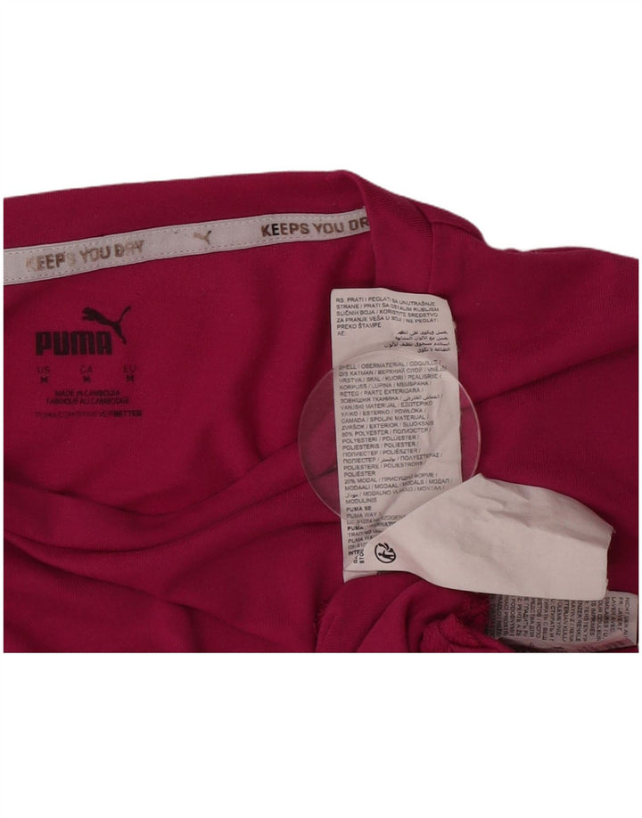 Puma Womens Graphic T-Shirt Top UK 14 Medium Pink Polyester