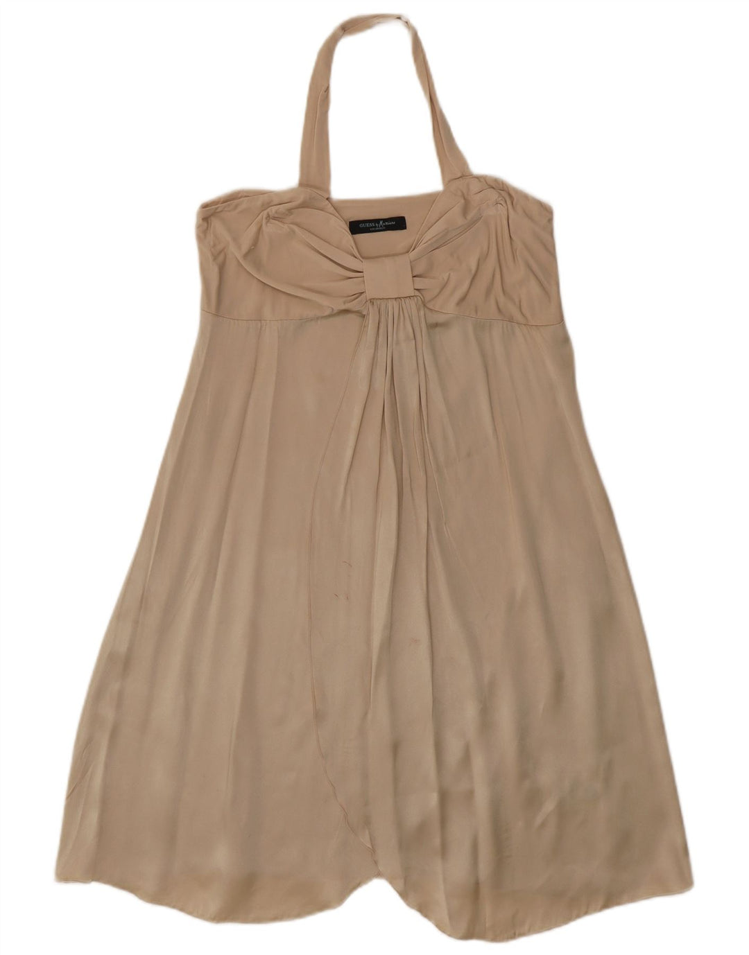 Guess By Marciano Womens Halter Dress IT 46 Large Beige Silk