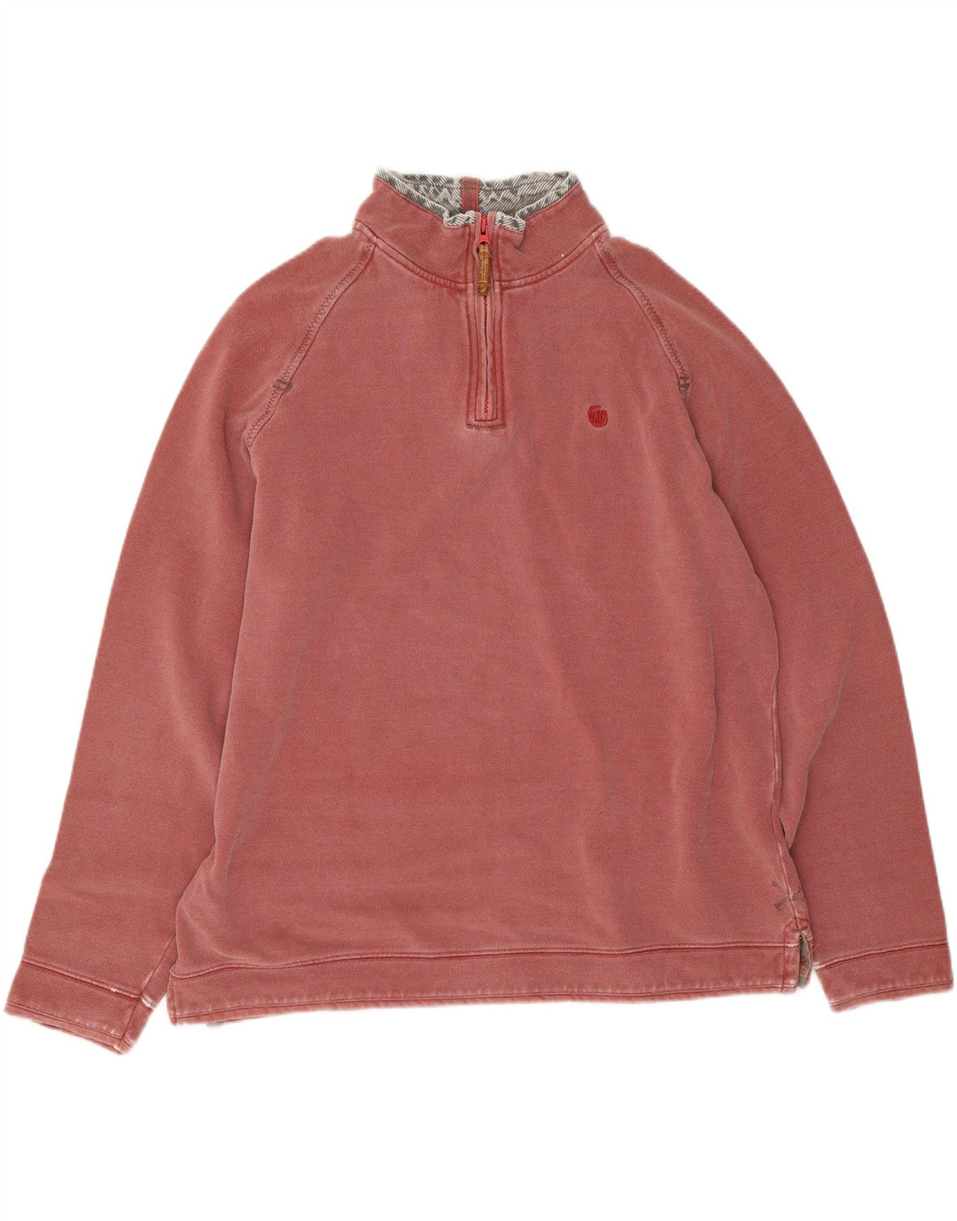 Fat Face Mens Zip Neck Sweatshirt Jumper Large Pink Cotton