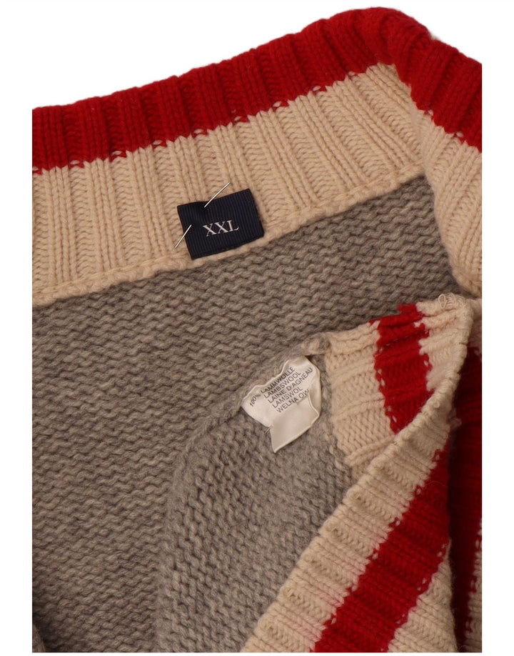 MC NEAL Mens Cardigan Sweater 2XL Grey Wool