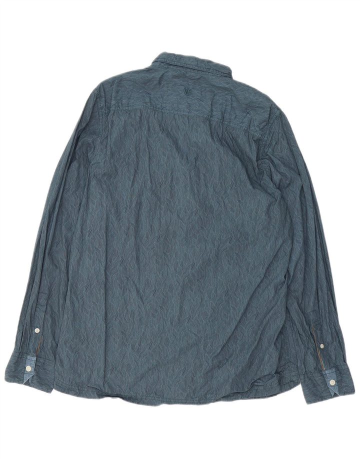 FAT FACE Mens Abstract Pattern Shirt Large Blue