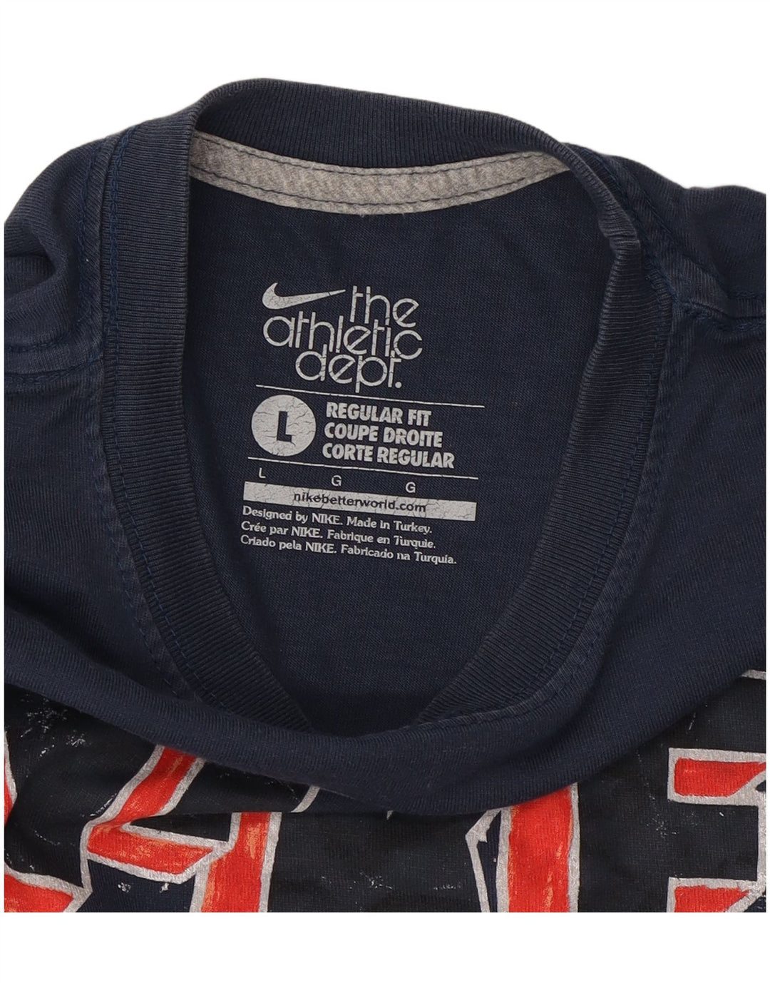 NIKE Mens Regular Fit Graphic T-Shirt Top Large Navy Blue