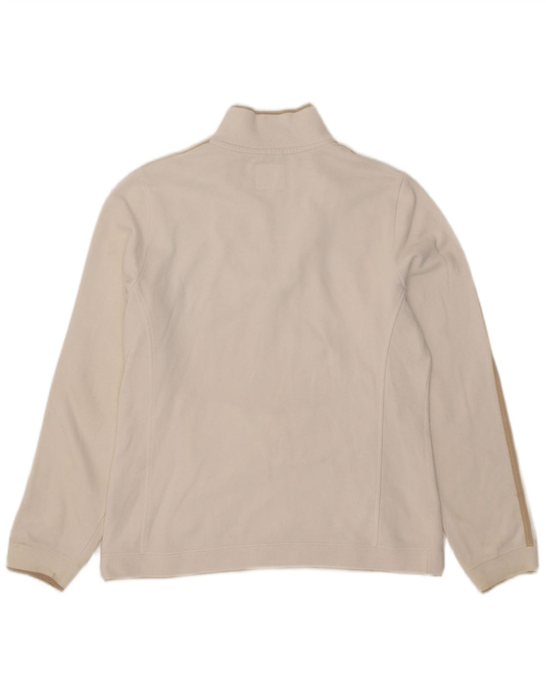 Champion Womens Zip Neck Sweatshirt Jumper UK 14 Medium White Cotton
