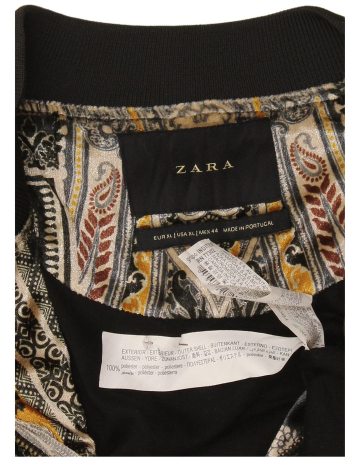 Zara Womens Bomber Jacket UK 18 XL Multicoloured Paisley Polyester