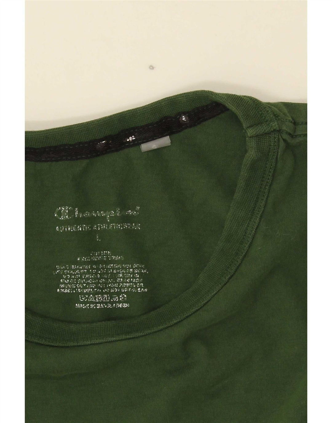 Champion Mens Graphic T-Shirt Top Large Green Cotton