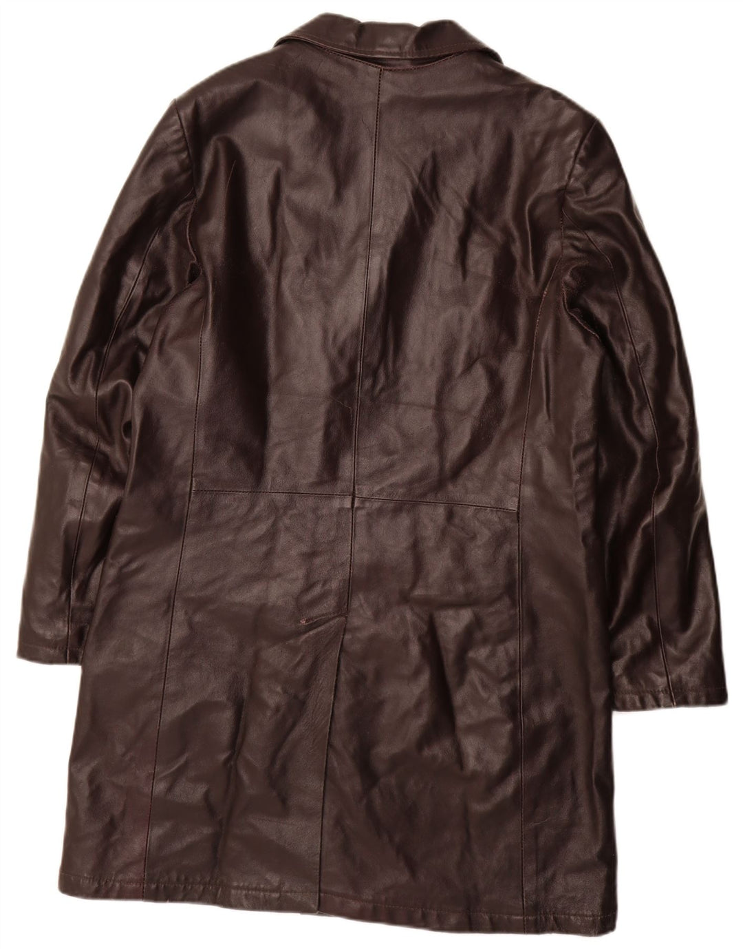 METROPOLITAN Mens Leather Coat IT 50 Large Brown Leather