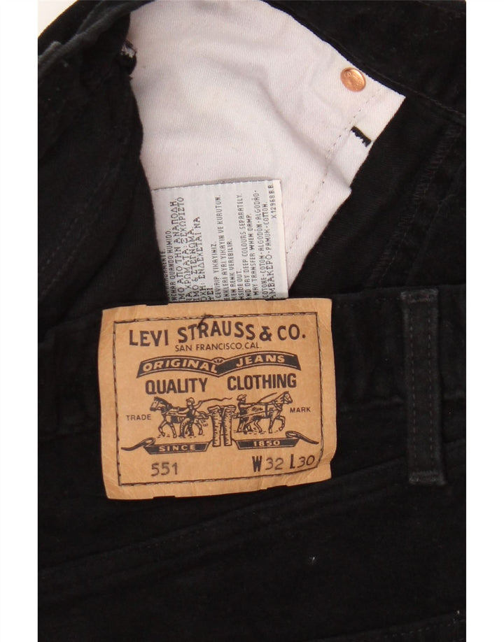Levi's Mens 551 Straight Jeans W32 L30 Black Cotton
